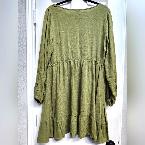 TORRID Olive Green Long Sleeve Mini Dress, Size 1 - Picture 2 of 2
